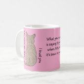 Rückseite des Katzenlichts rosa Kaffeetasse (Vorderseite Links)
