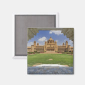 Rückseite des Umaid Bhawan Palace Hotel, Jodjpur, Magnet (Vorderseite/Rückseite)