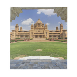 Rückseite des Umaid Bhawan Palace Hotel, Jodjpur, Notizblock
