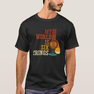 Rückseite drucken Meine Welt ist sechs Saiten Gita T-Shirt