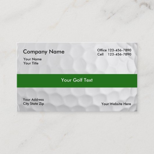 Rückseite für Golf Business Cards Visitenkarte (Vorderseite)
