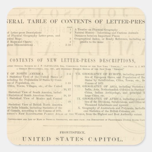 Rückseite-Johnsons neuer illustrierter Quadratischer Aufkleber (Vorderseite)