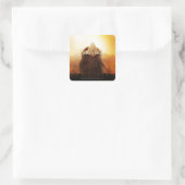 Rückseite mit Krone Quadratischer Aufkleber (Tasche)