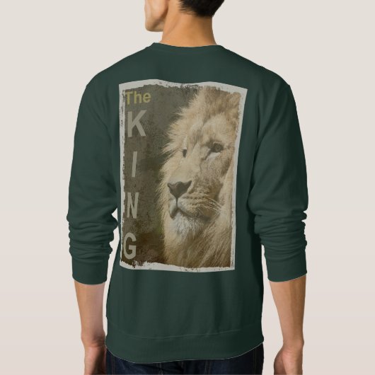 Rückseite Print Pop Art Lion Leiter der King Men's Sweatshirt (Rückseite)