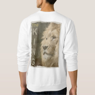 Rückseite Print Pop Art Lion Leiter der King Men's Sweatshirt