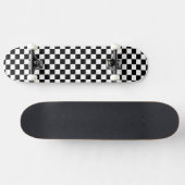 Rückseite Schwarz/Weiß-Kontrast-Prüfplatine-Muster Skateboard (Horizontal)