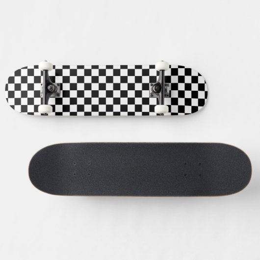 Rückseite Schwarz/Weiß-Kontrast-Prüfplatine-Muster Skateboard (Horizontal)