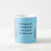 Rückseite von Cat Baby Blue Kaffeetasse (Mittel)