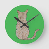 Rückseite von Cat Kelly Green Runde Wanduhr (Vorderseite)