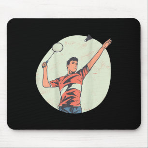 Rückseitendruck Badminton und Federball  Mousepad