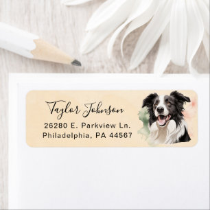 Rücksende-Adresse Etikett Border Collie Hund