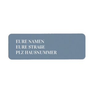 Rücksende-Aufkleber Hochzeit Dusty Blue 01