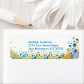 Rücksendeadresse abstrakt Blau und Gelb Blumen (Insitu)