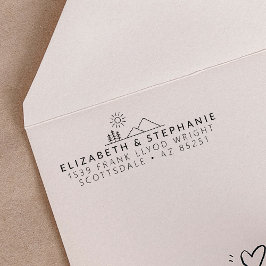 Rücksendeadresse Adventure Wedding Minimalistisch  Permastempel