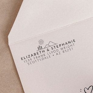 Rücksendeadresse Adventure Wedding Minimalistisch Permastempel