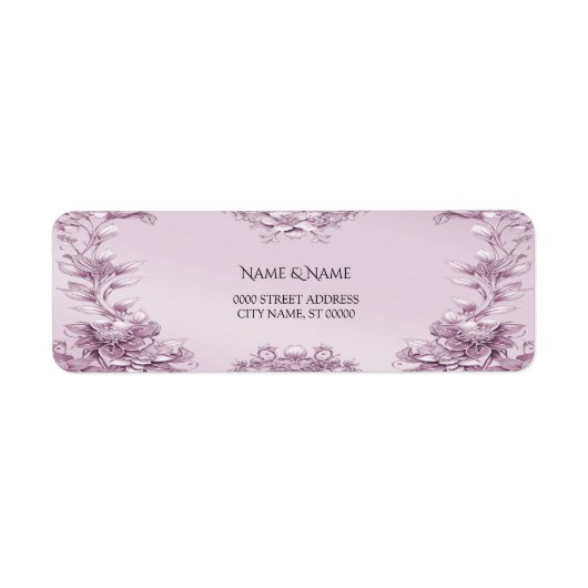 Rücksendeadresse auf dem Etikett des rosa Blumenbl (Vorne)