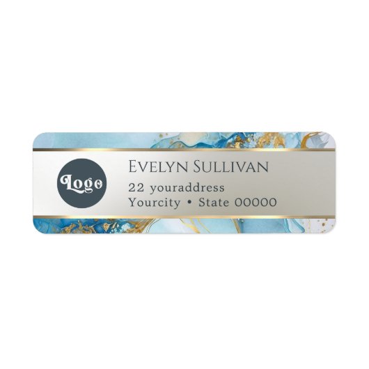 Rücksendeadresse aus blauem Marmor (Vorne)