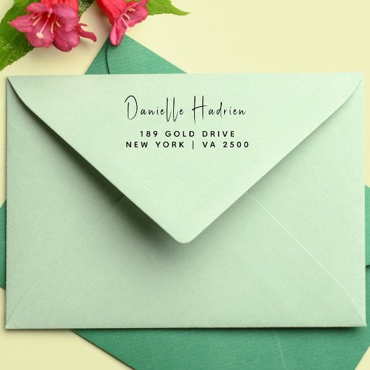 Rücksendeadresse aus formalem Individuelle Name Gummistempel