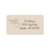 Rücksendeadresse aus Gold und Beige Angel Adressaufkleber (Vorne)