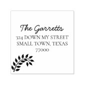 Rücksendeadresse aus handgedrehtem Leaf Permastempel (Design)