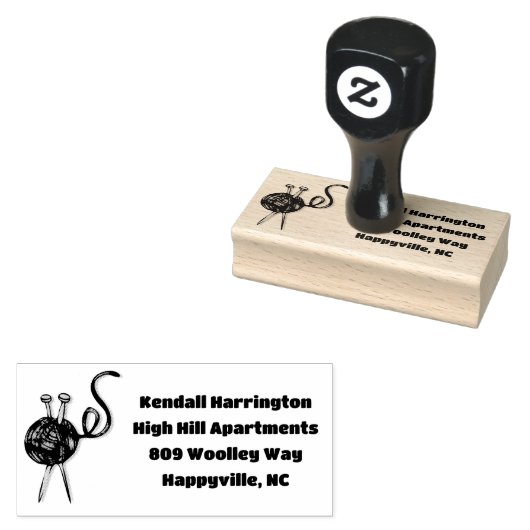 Rücksendeadresse aus Knittergarn Tinte Briefmarke Gummistempel (Stempel)