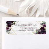 Rücksendeadresse aus Lila Marmor, geometrisch, gol (Insitu)