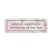 Rücksendeadresse aus rosa und goldfarbenem Marmor (Vorne)