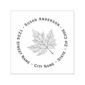 Rücksendeadresse aus schwarzem Ahornblättern Selbs Permastempel (Design)