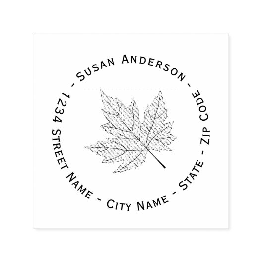 Rücksendeadresse aus schwarzem Ahornblättern Selbs Permastempel (Design)