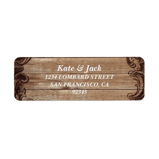 Rücksendeadresse aus Vintagem Holz (Vorne)