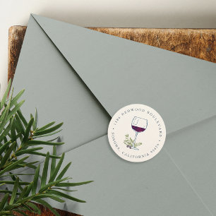 Rücksendeadresse aus Weinglas Runder Aufkleber