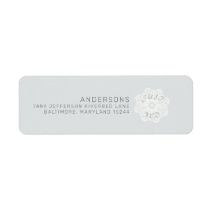 Rücksendeadresse "Bale Grey Doily Just Wed"