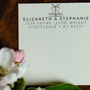 Rücksendeadresse Beach Hochzeit Minimalistisch ind Permastempel