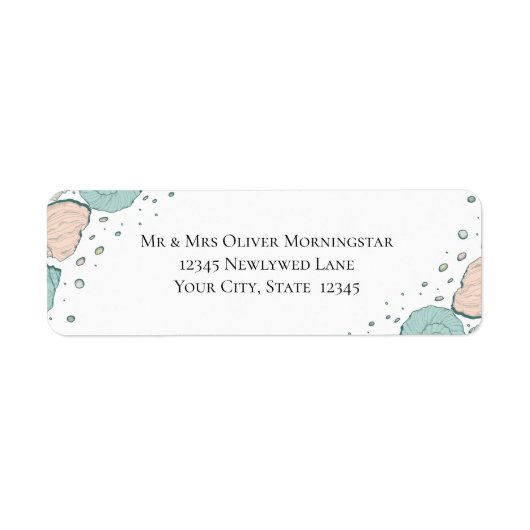 Rücksendeadresse Beach Seashells in Korallen und A (Vorne)