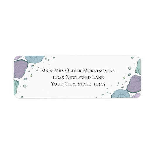 Rücksendeadresse Beach Seashells Lilac Dusty Blue (Vorne)