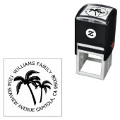 Rücksendeadresse "Beach Tropical Palm Trees" Permastempel (Beispiel)