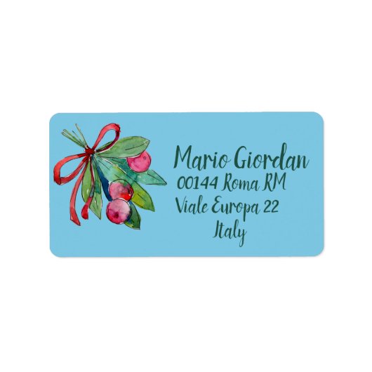 Rücksendeadresse Berry Bundle w Red Green Adressaufkleber (Vorne)