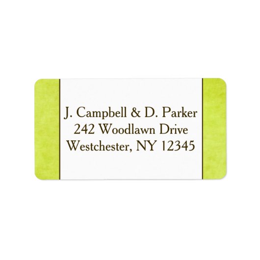 Rücksendeadresse | Birne grün und braun Adressaufkleber (Vorne)