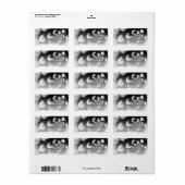 Rücksendeadresse Black and White Dahlia Adressaufkleber (Vorne)