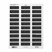 Rücksendeadresse Black Sleek Minimalistisch (Vorne)