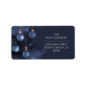 Rücksendeadresse Blauer Ornamente Adressaufkleber (Vorne)