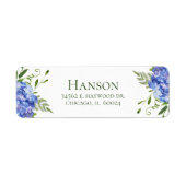 Rücksendeadresse Blue Hydrangeas 80. Geburtstag (Vorne)