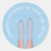 Rücksendeadresse Blue Water Beach Custom Runder Aufkleber (Vorderseite)