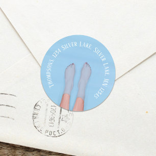 Rücksendeadresse Blue Water Beach Custom Runder Aufkleber