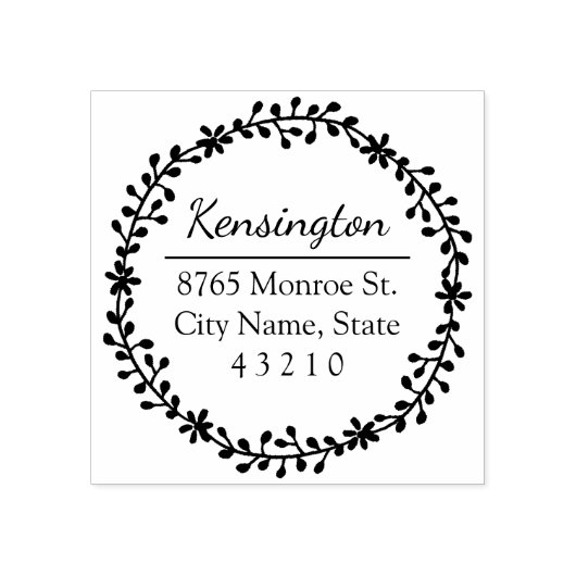 Rücksendeadresse Blumenkraut Briefmarke Gummistempel (Prägung)