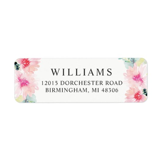 Rücksendeadresse Blütenblau (Vorne)