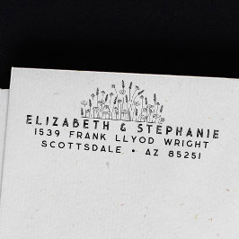 Rücksendeadresse Boho Wildblumen Monogram Custom Permastempel