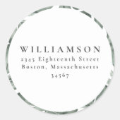 Rücksendeadresse Botanischer Grünpflanzen Runder Aufkleber (Vorderseite)