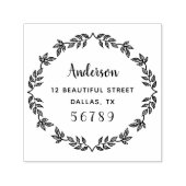 Rücksendeadresse Botanischer Kranz Permastempel (Design)