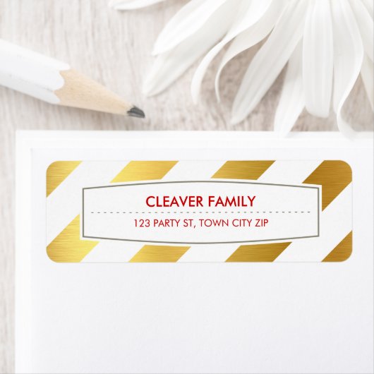 RÜCKSENDEADRESSE breites Streifen Muster glänzend  (Insitu)